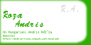 roza andris business card